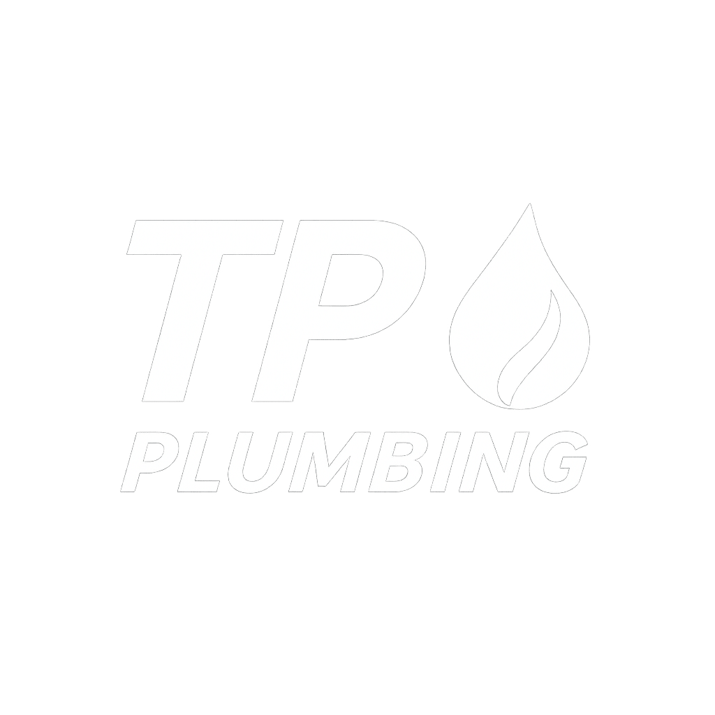 tp plumbing logo white